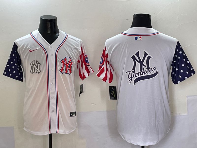 Men New York Yankees Blank White a generation of national flags Jointly Name 2025 Nike MLB Jersey style 21->new york yankees->MLB Jersey